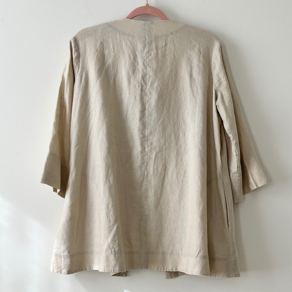 Donna Karan 100% Linen Beige Open Jacket - Picture 9 of 14